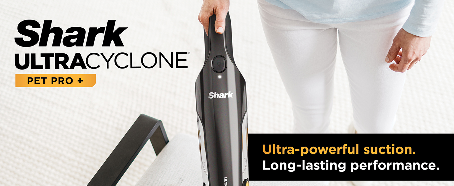 Shark UltraCyclone™ Pet Pro Plus Cordless Hand Vacuum, Powerful Suction, Handheld Vacuum for Car & Home, Pet Power Brush, Crevice Tool, Scrubbing Brush, XL Dust Cup, Black, CH951 detail 1