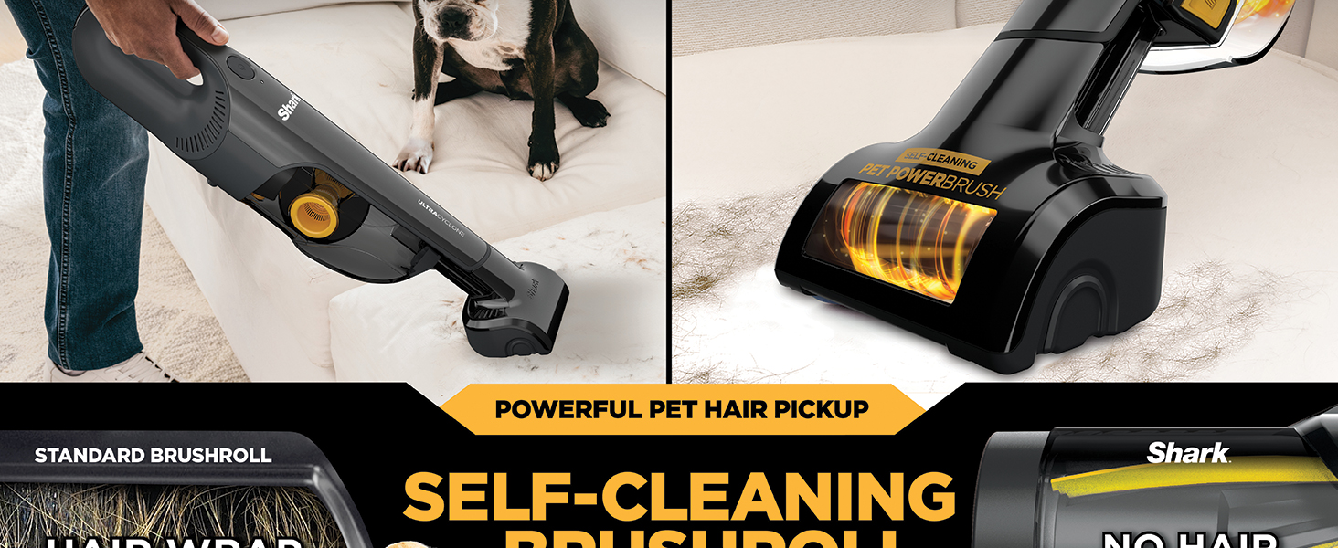 Shark UltraCyclone™ Pet Pro Plus Cordless Hand Vacuum, Powerful Suction, Handheld Vacuum for Car & Home, Pet Power Brush, Crevice Tool, Scrubbing Brush, XL Dust Cup, Black, CH951 detail 5