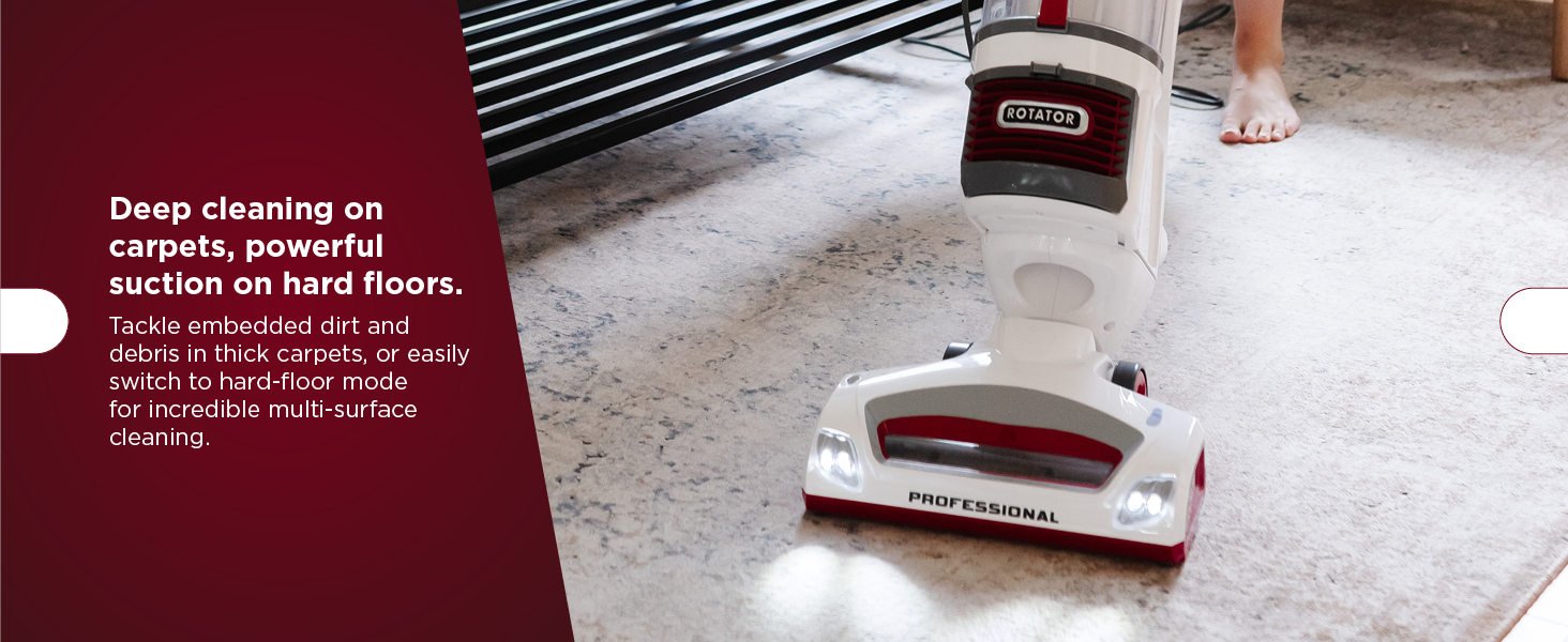 Shark Upright Vacuum Cleaner | Rotator Lift-Away | Pet Hair, Carpet & Hard Floor Cleaning | Dusting Brush, Upholstery & Crevice Tools | HEPA Filter | Swivel Steering | Headlights | White/Red | NV501 detail 2