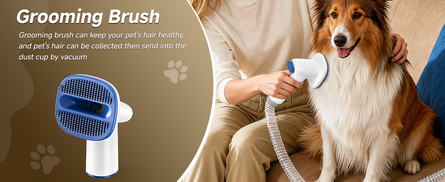 buenkee Dog Grooming Kit with Vacuum, 15000Pa Pet Hair Clipper and Shedding Brush, 50dB Low Noise, 2L Capacity, White detail 4