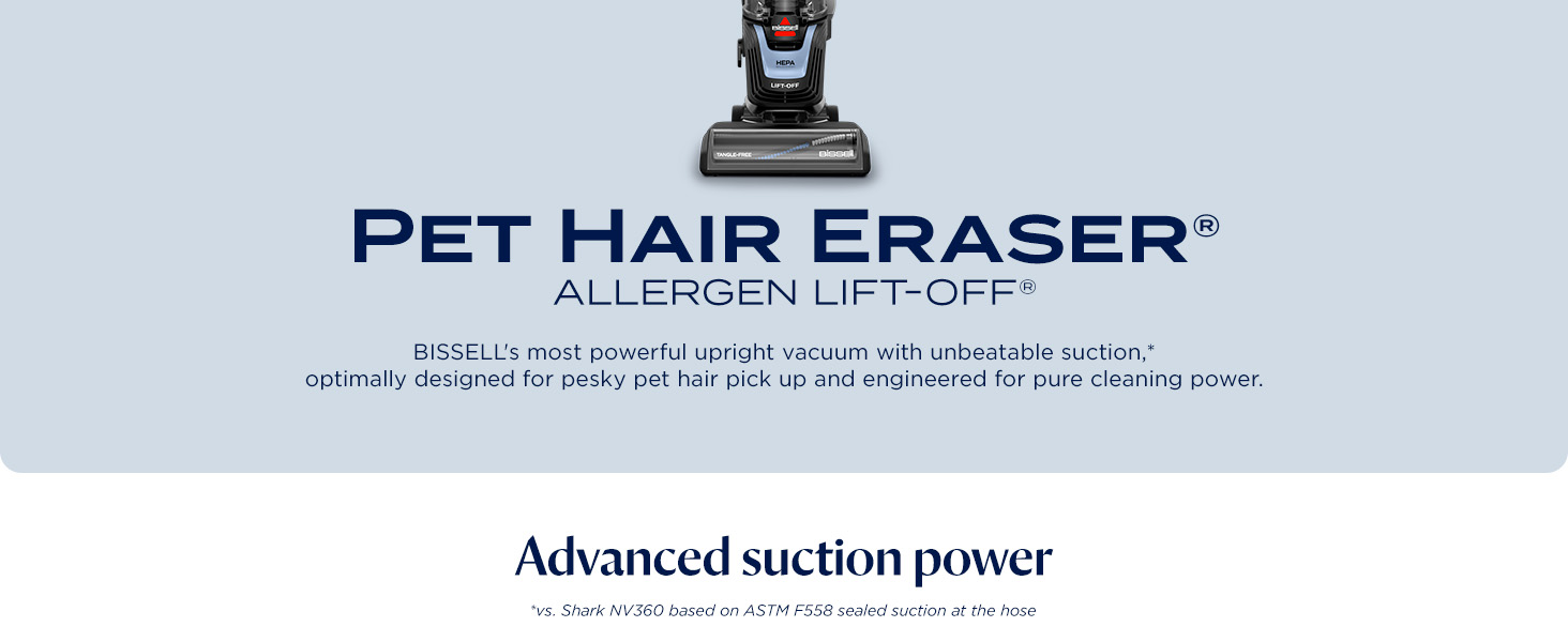 Bissell Pet Hair Eraser Allergen Lift-Off with Powerful Suction, HEPA, Tangle-Free Brush Roll, 39883 detail 2