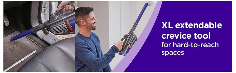 BLACK+DECKER dustbuster furbuster Pet Hair Vacuum with Motorized Pet Hair Brush, Handheld Vacuum Cordless for Home and Car, Rechargeable, Portable, Powerful Suction, AdvancedClean (HHVK515JP07) detail 3