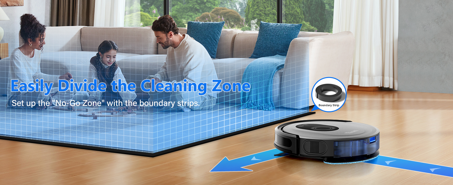 Tikom Robot Vacuum and Mop Combo, 5000Pa Robotic Vacuum Cleaner, 150 Min Max, App & Remote Control, Ideal for Hard Floor, Carpet, Pet Hair, Self-Charge(G8000 Max) detail 12