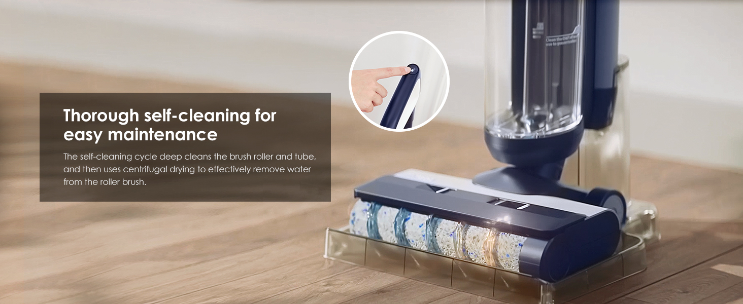 Tineco Floor ONE S5 Smart Cordless Wet Dry Vacuum Cleaner and Mop for Hard Floors, Digital Display, Long Run Time, Great for Sticky Messes and Pet Hair, Space-Saving Design, Blue detail 8