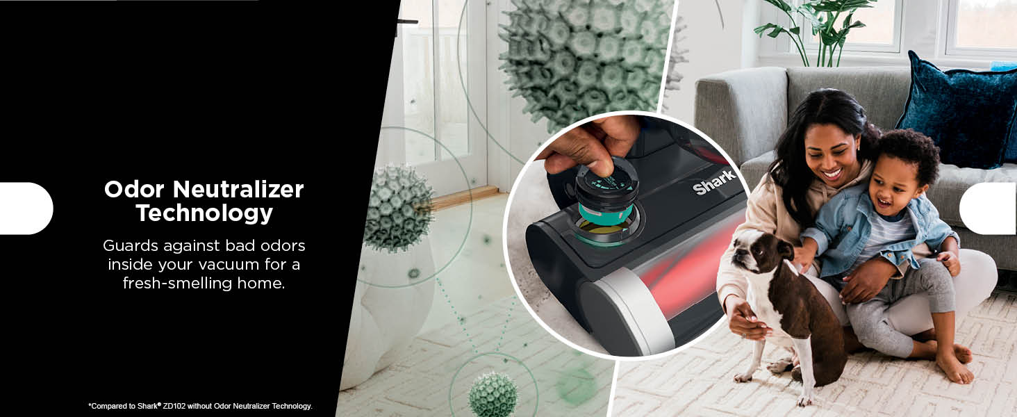 Shark ZU102 Rotator Pet Upright Vacuum with PowerFins HairPro & Odor Neutralizer Technology, Charcoal, 2.9 L Dust Cup detail 3