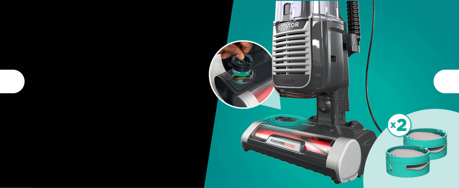 Shark ZU102 Rotator Pet Upright Vacuum with PowerFins HairPro & Odor Neutralizer Technology, Charcoal, 2.9 L Dust Cup detail 4