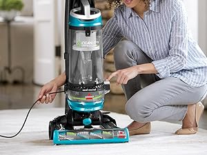 Bissell 2254 CleanView Swivel Rewind Pet Upright Bagless Vacuum, Automatic Cord Rewind, Swivel Steering, Powerful Pet Hair Pickup, Specialized Pet Tools, Large Capacity Dirt Tank, Teal detail 2