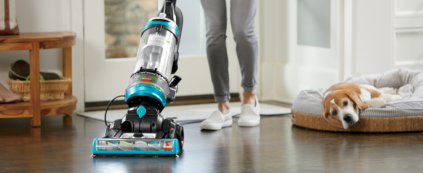 Bissell 2254 CleanView Swivel Rewind Pet Upright Bagless Vacuum, Automatic Cord Rewind, Swivel Steering, Powerful Pet Hair Pickup, Specialized Pet Tools, Large Capacity Dirt Tank, Teal detail 6