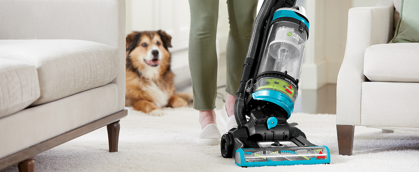 Bissell 2254 CleanView Swivel Rewind Pet Upright Bagless Vacuum, Automatic Cord Rewind, Swivel Steering, Powerful Pet Hair Pickup, Specialized Pet Tools, Large Capacity Dirt Tank, Teal detail 8