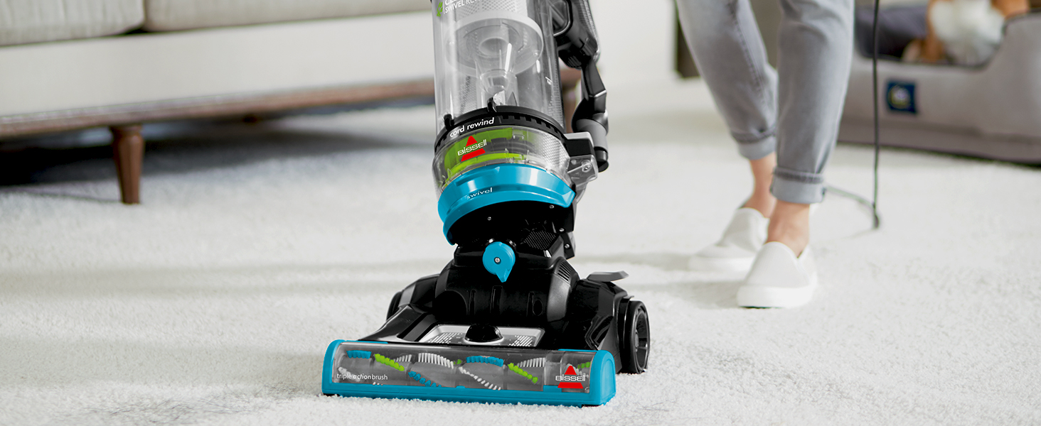Bissell 2254 CleanView Swivel Rewind Pet Upright Bagless Vacuum, Automatic Cord Rewind, Swivel Steering, Powerful Pet Hair Pickup, Specialized Pet Tools, Large Capacity Dirt Tank, Teal detail 12