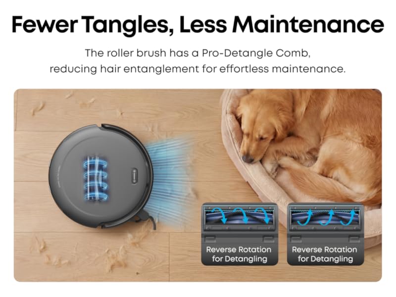 eufy C10 Robot Vacuum Self Emptying, 8 Weeks Hands Free, Advanced Smart Mapping with LiDAR Navigation, 2.85-Inch Slim Design, Powerful Suction, Edge Expansion Brush for Pet Hair, Carpet Detection detail 5