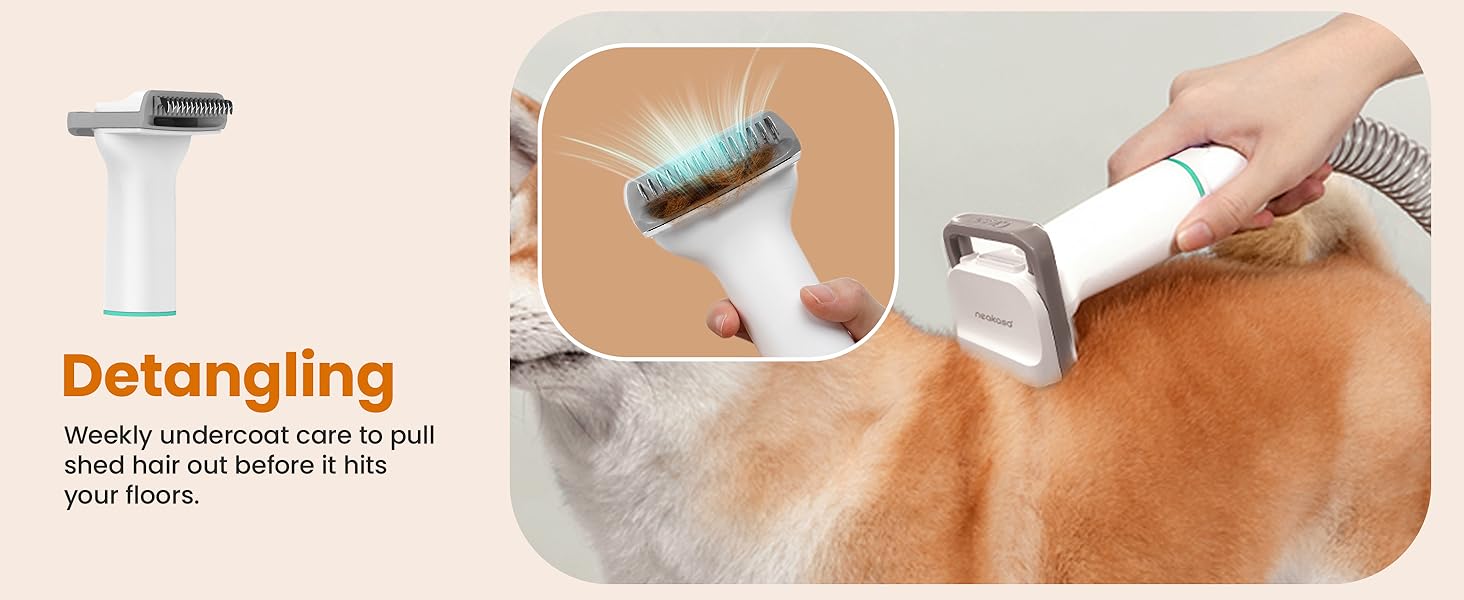 Neakasa P1 Pro Dog Grooming Vacuum Kit, 6-in-1 Pet Hair Grooming with Clippers and Vacuum, 9000Pa Suction, Low Noise, 1L Dust Cup for Home Shedding & Trimming detail 6