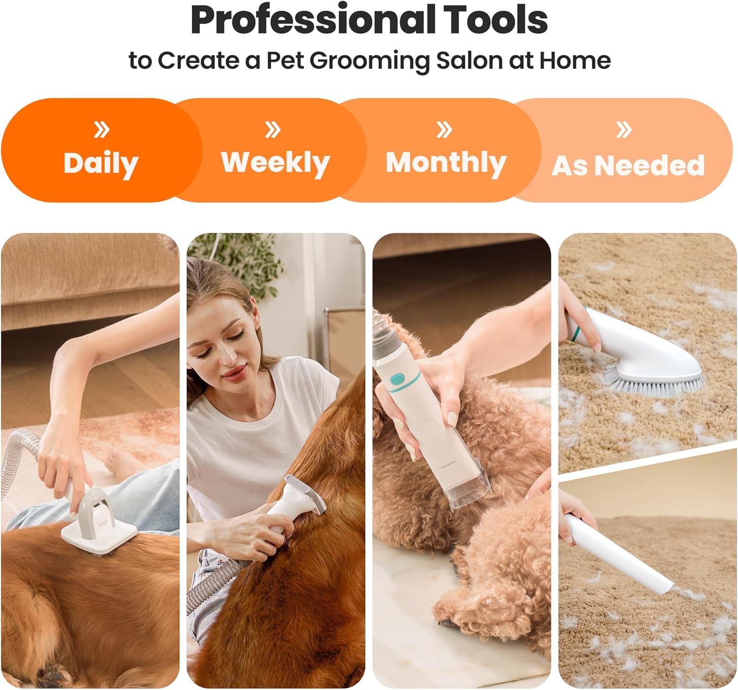 Neakasa P1 Pro Dog Grooming Vacuum Kit, 6-in-1 Pet Hair Grooming with Clippers and Vacuum, 9000Pa Suction, Low Noise, 1L Dust Cup for Home Shedding & Trimming detail 16