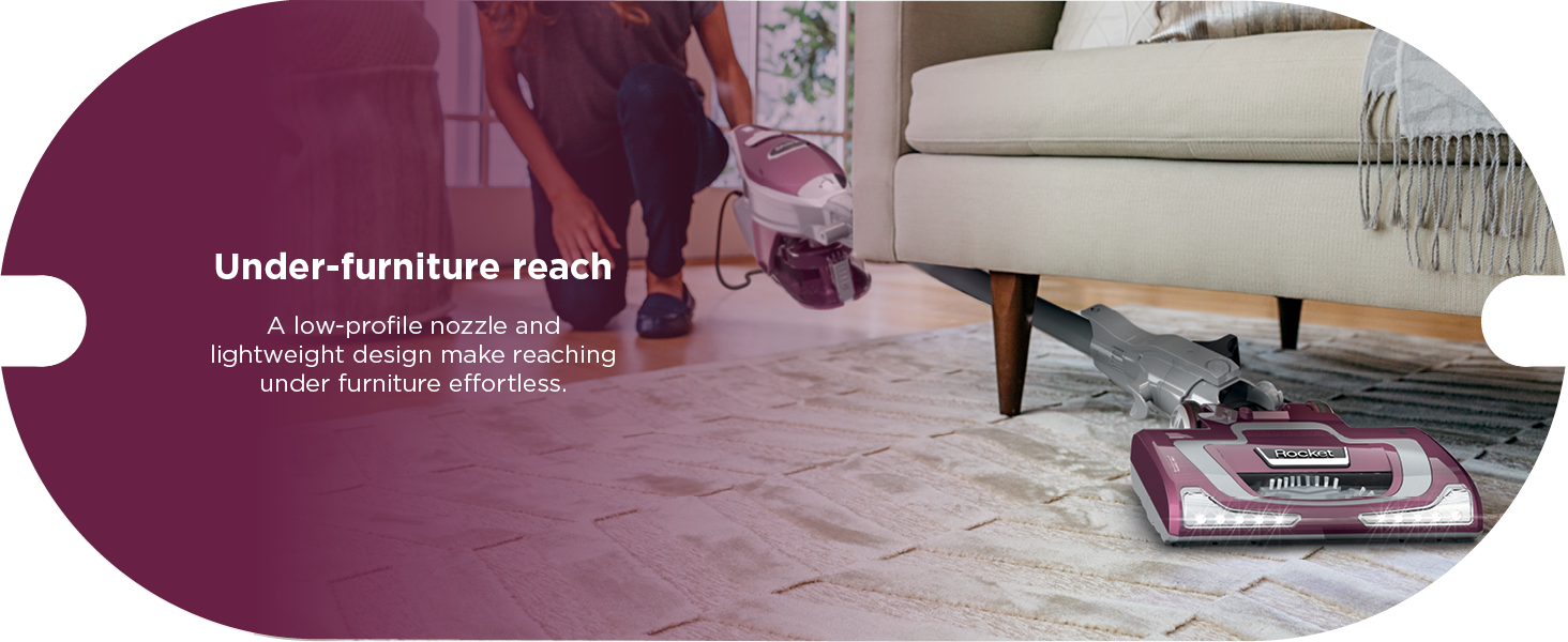 Shark HV322 Rocket Pet Plus Corded Stick Vacuum with LED Headlights, XL Dust Cup, Lightweight, Perfect for Pet Hair Pickup, Converts to a Hand Vacuum, with (2) Pet Attachments, Bordeaux/Silver detail 4