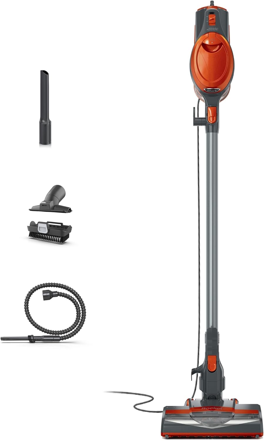 Shark HV322 Rocket Pet Plus Corded Stick Vacuum with LED Headlights, XL Dust Cup, Lightweight, Perfect for Pet Hair Pickup, Converts to a Hand Vacuum, with (2) Pet Attachments, Bordeaux/Silver detail 10