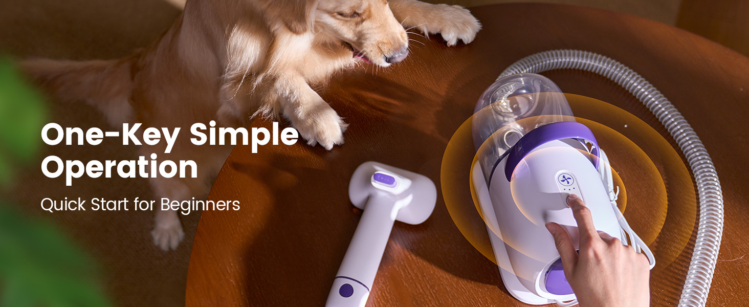 oneisall Dog Grooming Vacuum Kit: 15000Pa Shedding Brush with Grooming Tools, 3 Suction Low Noise, for Pet Thick and Undercoat, 1.5L Dust Cup, Dog Hair Vacuum, Home Cleaning, LM5 detail 3