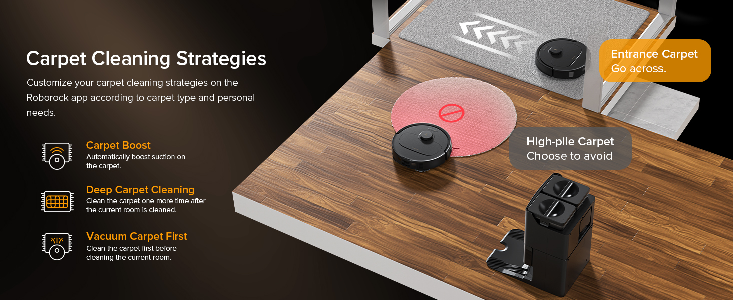 roborock Qrevo S5V Robot Vacuum and Mop, FlexiArm Edge Mopping, 12,000Pa Suction, Dual Zero-Tangle System, Smart Obstacle Avoidance, 10mm Mop Lifting, Auto Mop Washing&Drying, Self-Emptying&Refilling detail 5