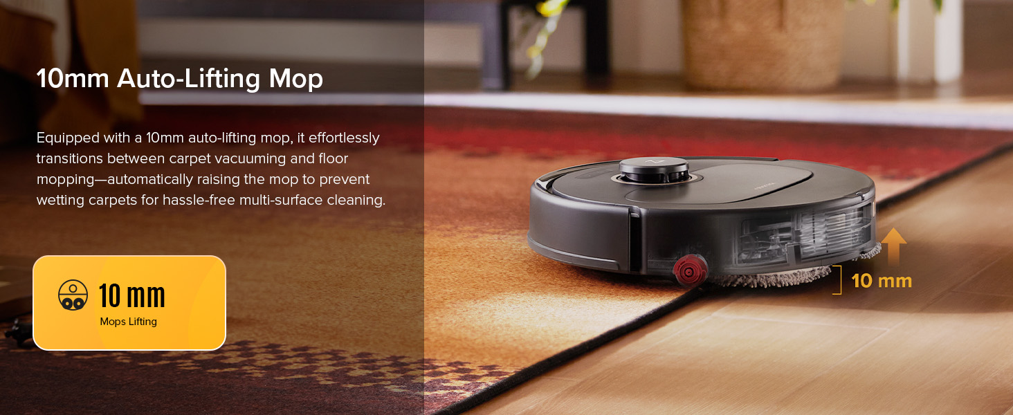 roborock Qrevo S5V Robot Vacuum and Mop, FlexiArm Edge Mopping, 12,000Pa Suction, Dual Zero-Tangle System, Smart Obstacle Avoidance, 10mm Mop Lifting, Auto Mop Washing&Drying, Self-Emptying&Refilling detail 8