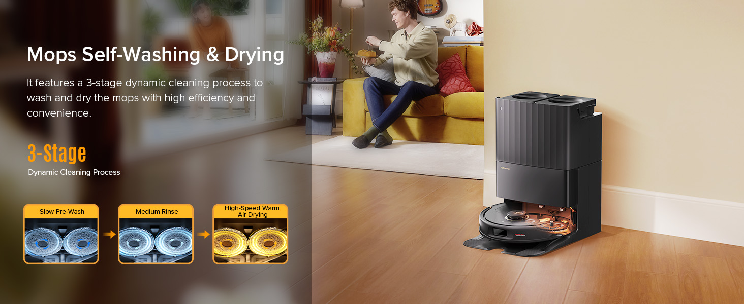 roborock Qrevo S5V Robot Vacuum and Mop, FlexiArm Edge Mopping, 12,000Pa Suction, Dual Zero-Tangle System, Smart Obstacle Avoidance, 10mm Mop Lifting, Auto Mop Washing&Drying, Self-Emptying&Refilling detail 10