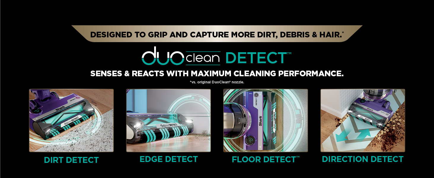 Shark POWERDETECT Upright Vacuum Cleaner with HEPA Filter, Heavy Duty Vacuum with Powerful Suction for Pet Hair Pickup, DuoClean Technology, Powered Lift-Away, Ideal for Carpets & Hardfloors, AZ4002 detail 2