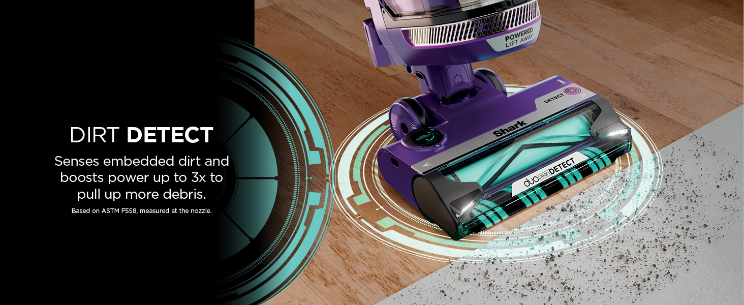 Shark POWERDETECT Upright Vacuum Cleaner with HEPA Filter, Heavy Duty Vacuum with Powerful Suction for Pet Hair Pickup, DuoClean Technology, Powered Lift-Away, Ideal for Carpets & Hardfloors, AZ4002 detail 3