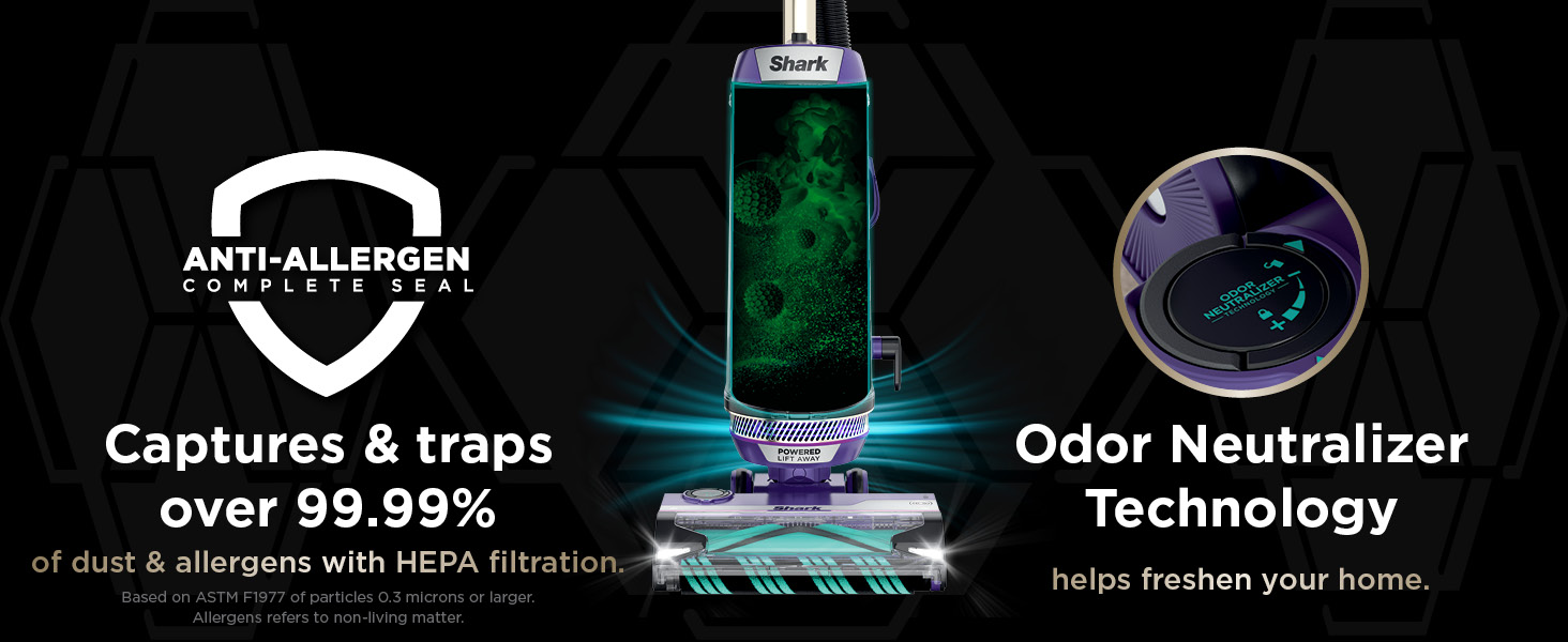 Shark POWERDETECT Upright Vacuum Cleaner with HEPA Filter, Heavy Duty Vacuum with Powerful Suction for Pet Hair Pickup, DuoClean Technology, Powered Lift-Away, Ideal for Carpets & Hardfloors, AZ4002 detail 9