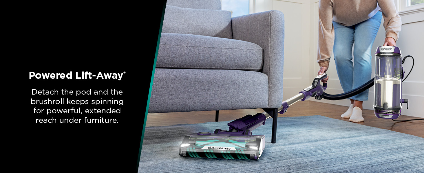 Shark POWERDETECT Upright Vacuum Cleaner with HEPA Filter, Heavy Duty Vacuum with Powerful Suction for Pet Hair Pickup, DuoClean Technology, Powered Lift-Away, Ideal for Carpets & Hardfloors, AZ4002 detail 13