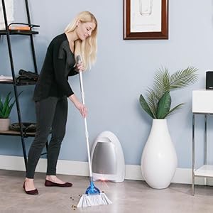 EyeVac Home Touchless Vacuum Automatic Dustpan - Great for Sweeping Pet Hair Food Dirt Kitchen - Ultra Fast & Powerful, No More Bending Down, Bagless, Corded, Automatic Sensors, 1000 Watt (White) detail 9