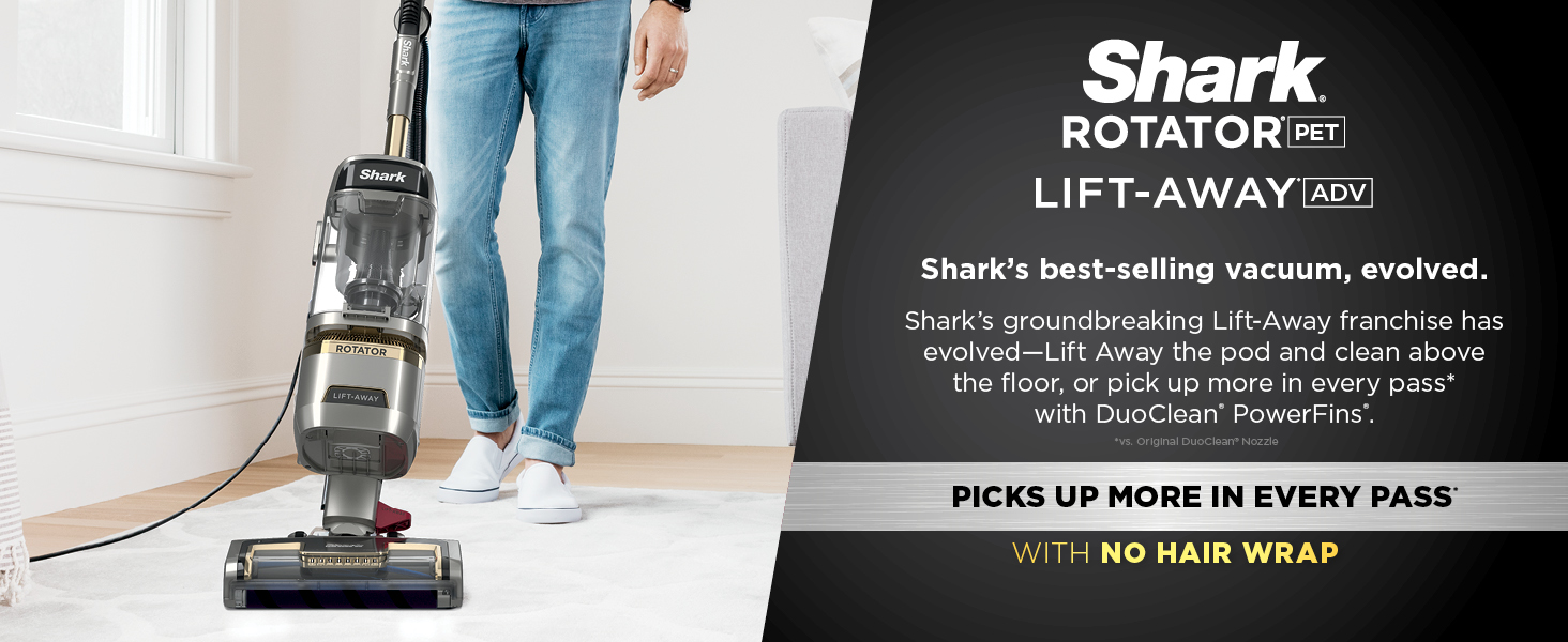 Shark | Upright Vacuum Cleaner for Home | Rotator Lift-Away | No Hair Wrap | HEPA Filter | Lightweight Bagless Vacuum for Pet Hair | LED Headlights For Carpets & Hardwood Floors | Silver | LA502 detail 1