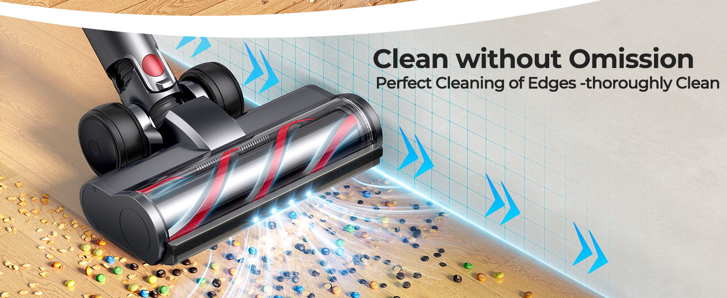 Cordless Vacuum Cleaner 650W/55Kpa, Stick Vacuum Cleaners 70 Mins Max Runtime with Charging Dock, Self-Standing Handheld Vacuum with Touch Display, 6-in-1 Vacuum Cleaner for Carpet/Hard Floor/Pet Hair detail 4