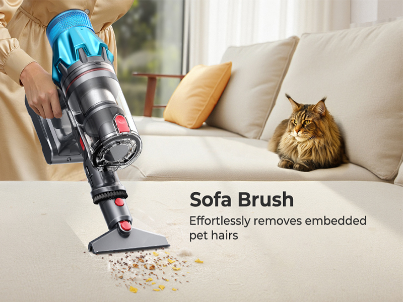 Cordless Vacuum Cleaner 650W/55Kpa, Stick Vacuum Cleaners 70 Mins Max Runtime with Charging Dock, Self-Standing Handheld Vacuum with Touch Display, 6-in-1 Vacuum Cleaner for Carpet/Hard Floor/Pet Hair detail 9