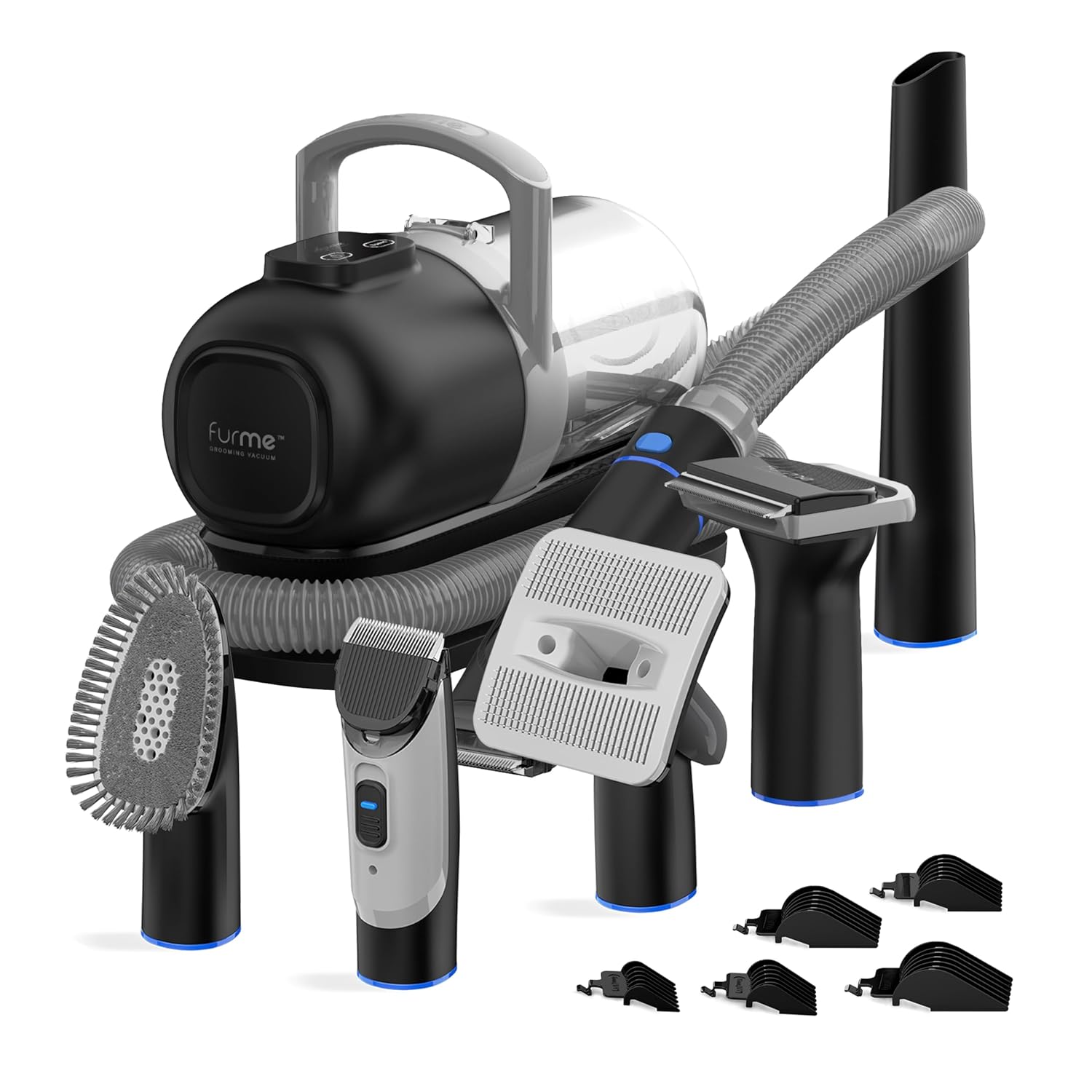 FurMe Original Pet Grooming Vacuum Kit - Cat & Dog Grooming Kit for Easy Pet Care at Home, Quiet & Safe Dog Hair Remover Machine with Brush, Clipper, Shedding & Cleaner Tools & 1L Canister detail 8