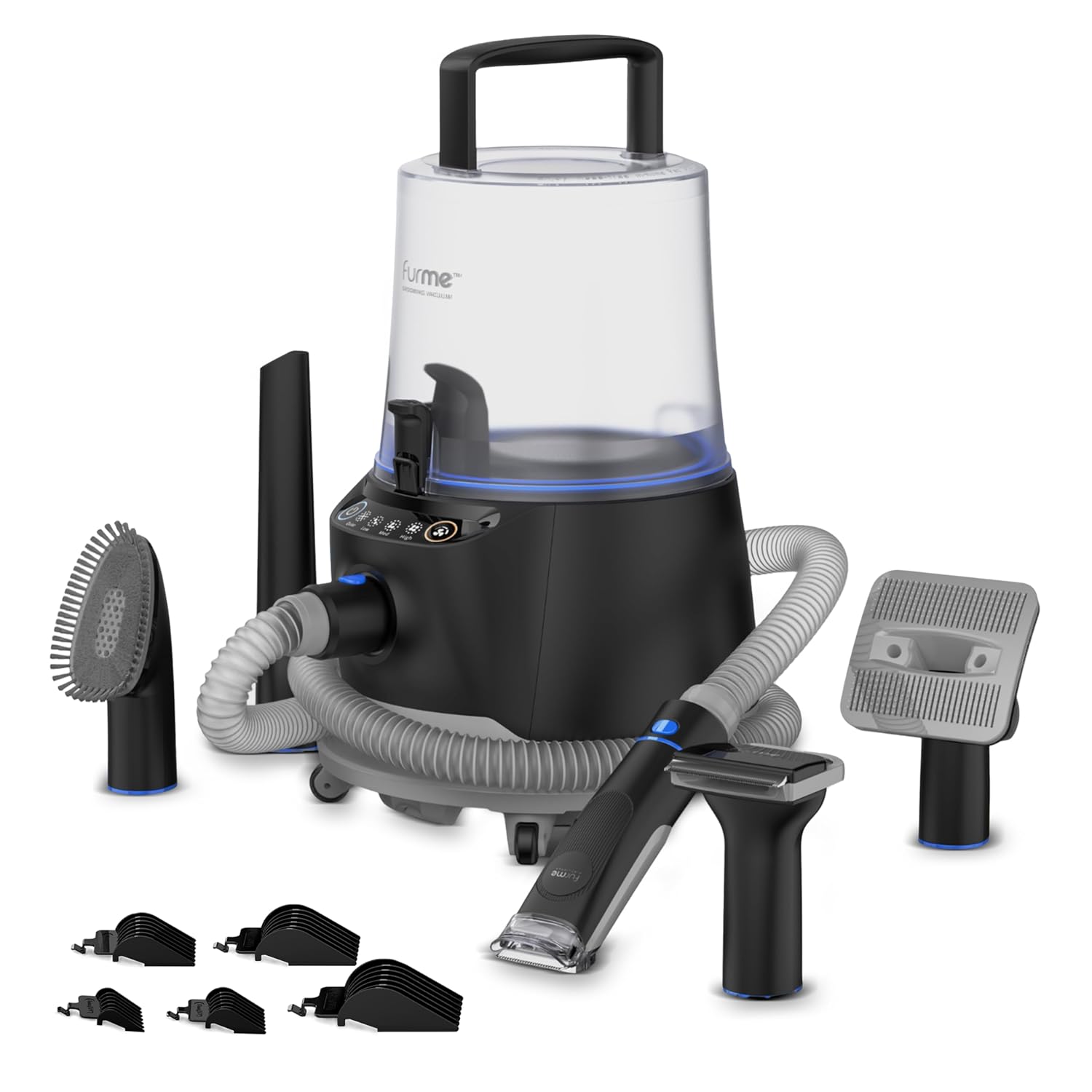 FurMe Original Pet Grooming Vacuum Kit - Cat & Dog Grooming Kit for Easy Pet Care at Home, Quiet & Safe Dog Hair Remover Machine with Brush, Clipper, Shedding & Cleaner Tools & 1L Canister detail 10
