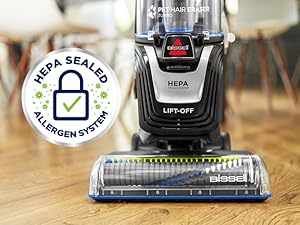 Bissell Pet Hair Eraser Turbo Lift-Off Vacuum, w/Self-Cleaning Brush Roll, HEPA Filtration, Powerful Pet Hair Pickup with TurboBrush Pivot Tool & LED-lit dusting Brush & Crevice Tool, 3774F detail 4