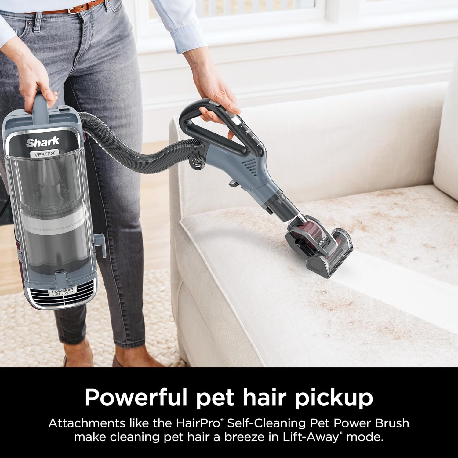 Shark Performance Powered Lift-Away Upright Vacuum, Ultra-Powerful Suction, No Hair Wrap, LED Headlights, Pet Hair Pickup, Carpets & Hardfloors, Odor Neutralizer Technology, Nordic Blue, UV2500 detail 5