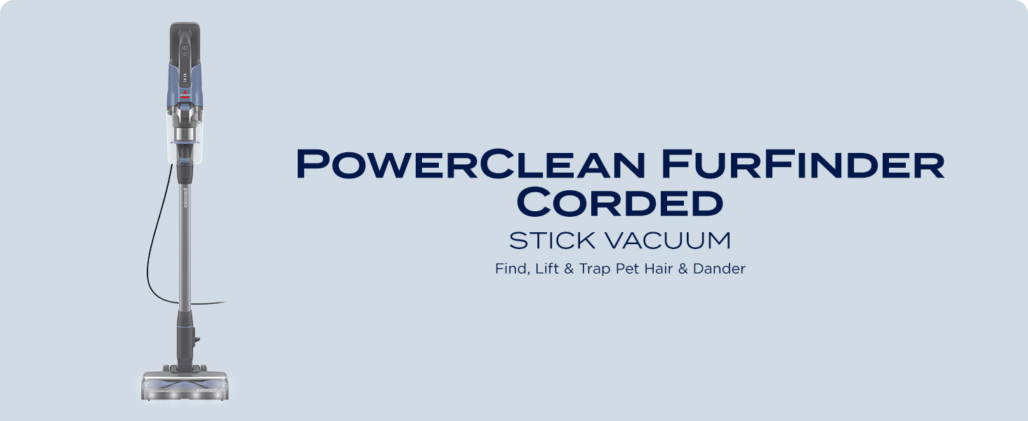 Bissell PowerClean FurFinder Corded Stick Vacuum, Tangle-Free Brush Roll, 30-Foot Power Cord, Self-Standing, HEPA Filtration, Bright Headlights, 4282K detail 1
