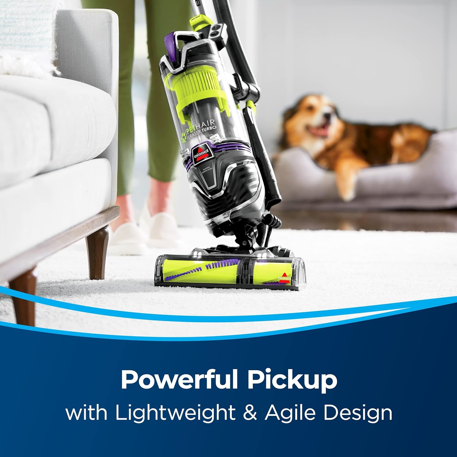 BISSELL 24613 Pet Hair Eraser Turbo Plus Lightweight Vacuum, Tangle-Free Brush Roll, Powerful Pet Hair Pick-up, SmartSeal Allergen System, Specialized Pet Tools, Easy Empty Dirt Tank detail 11