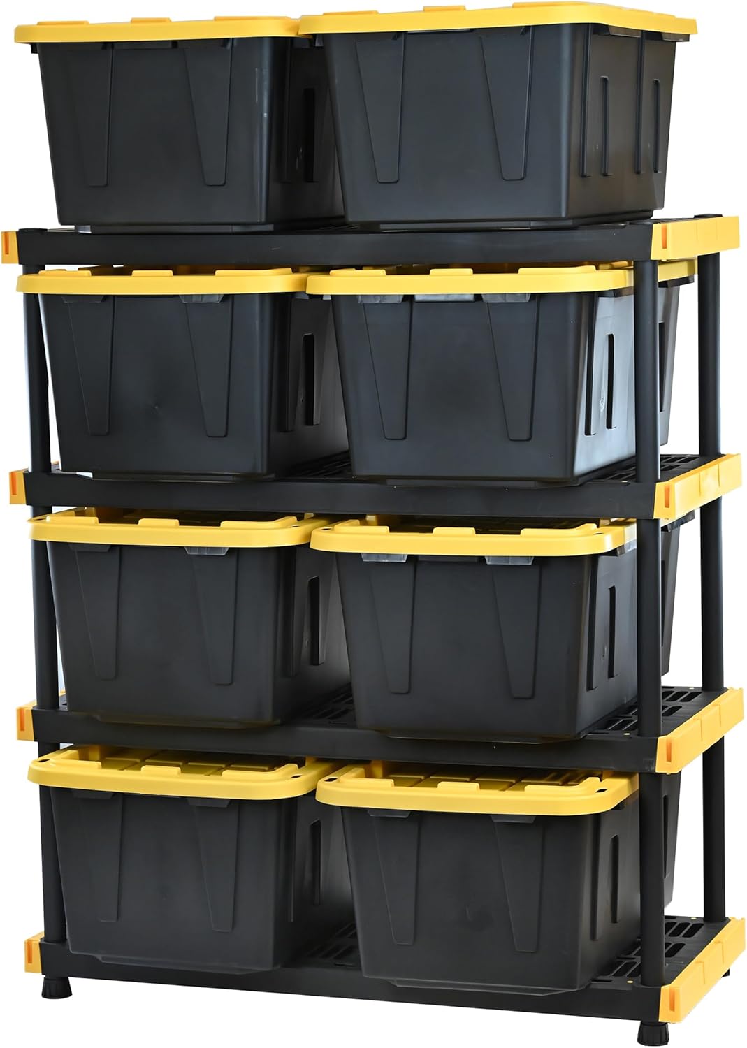 CX Black & Yellow 4-Tier Heavy Duty Storage Shelves and 8 Heavy Duty Storage - View 2