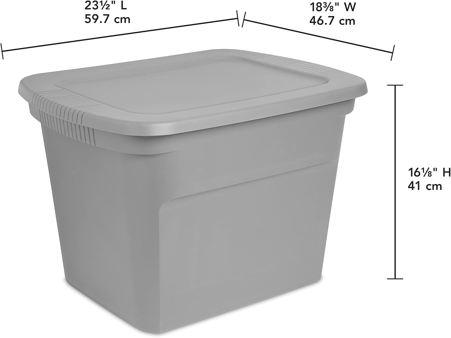 Sterilite 18 Gal Storage Tote, Stackable Bin with Lid, Plastic Container to - View 3