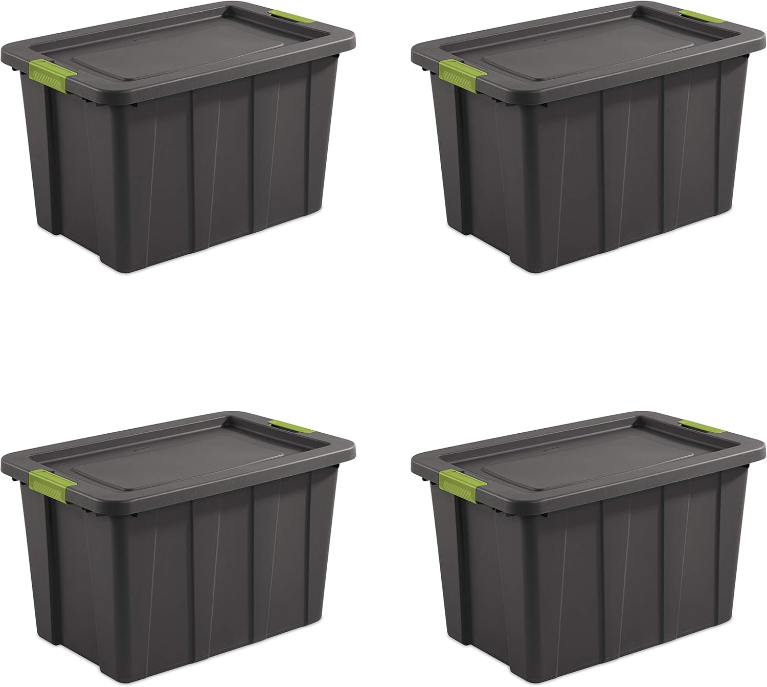 Sterilite 30 Gal Latching Tuff1 Storage Tote, Stackable Bin with Latch Lid,