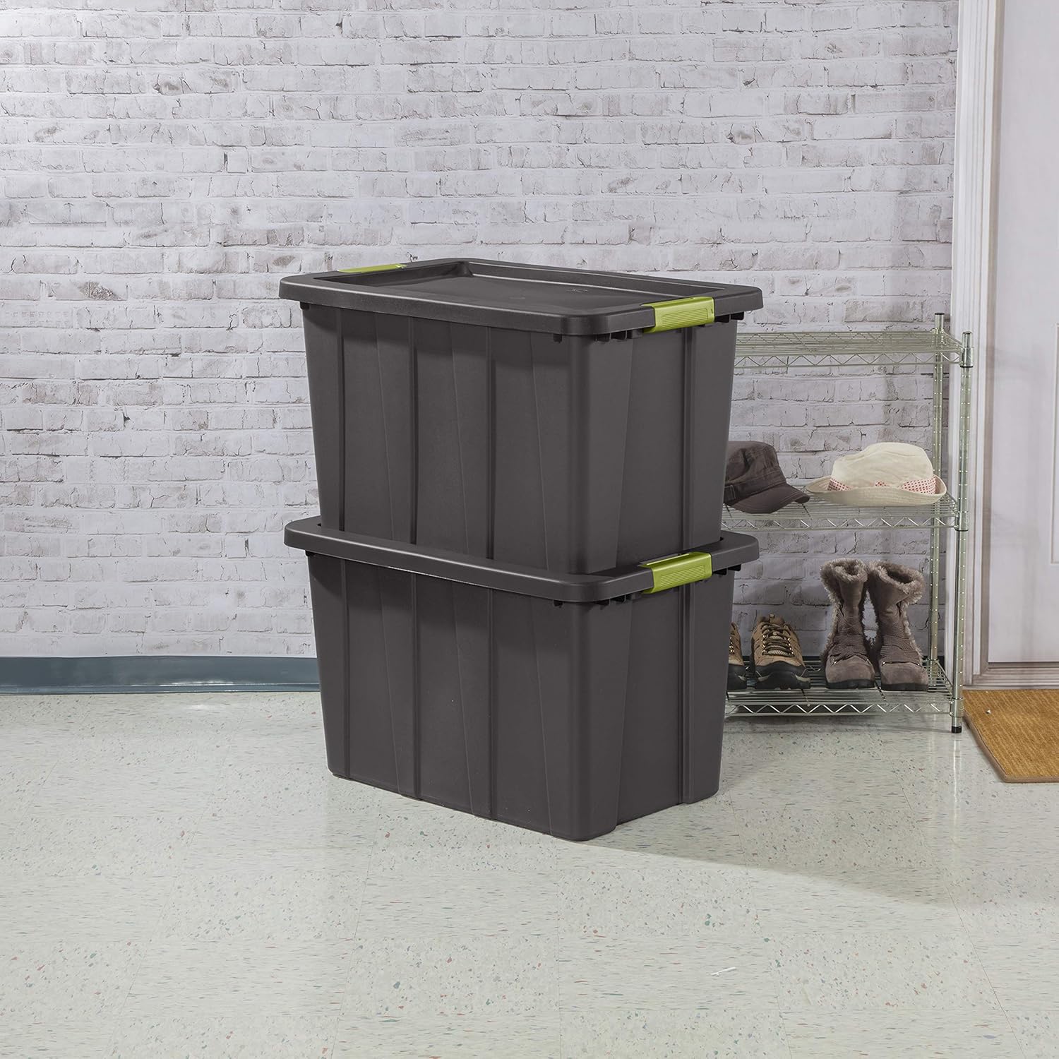 Sterilite 30 Gal Latching Tuff1 Storage Tote, Stackable Bin with Latch Lid, - View 4