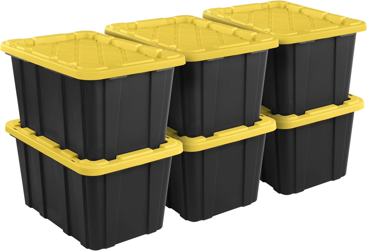 27 Gallon Plastic Storage Container with Snap-On Lid, Heavy-Duty Industrial