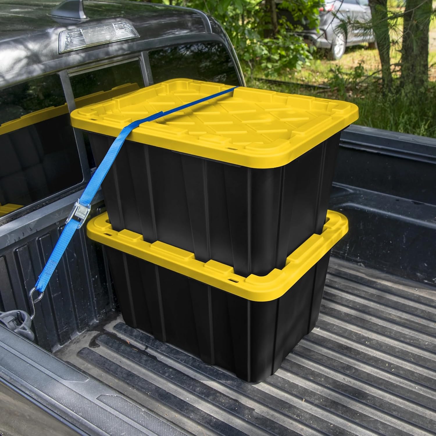 27 Gallon Plastic Storage Container with Snap-On Lid, Heavy-Duty Industrial - View 4