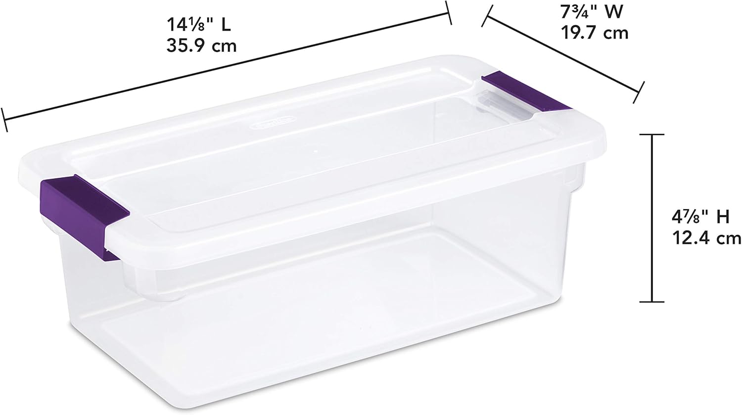 Sterilite 6 Qt ClearView Latch Storage Box, Stackable Bin with Latching Lid, - View 3