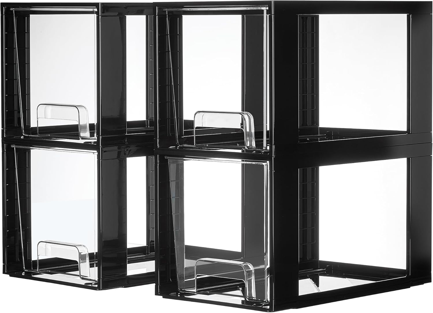 Vtopmart 4 Pack Large Stackable Storage Drawers,Easily Assemble Acrylic - View 3