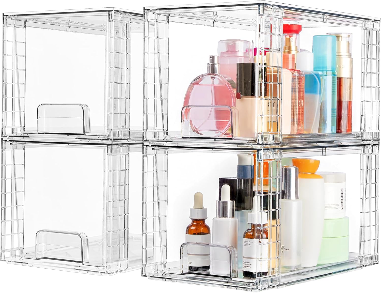 Vtopmart 4 Pack Large Stackable Storage Drawers,Easily Assemble Acrylic - View 5