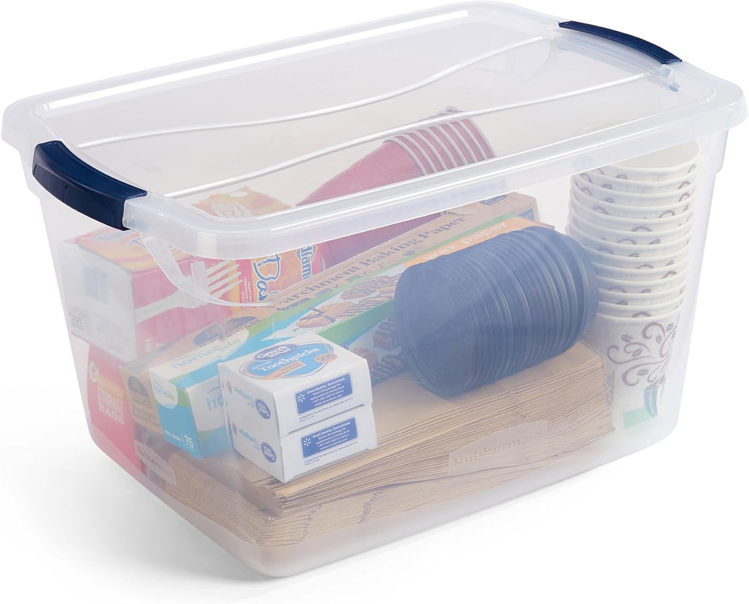 Rubbermaid Cleverstore Clear 32 Qt, 6 Pack Stackable Plastic Storage Bins with - View 5