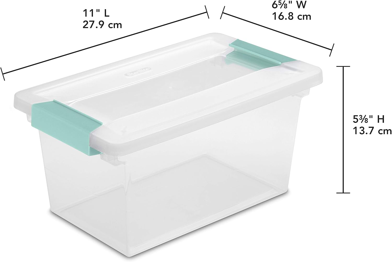 Sterilite Medium Clip Box, Stackable Small Storage Bin with Latching Lid, - View 3