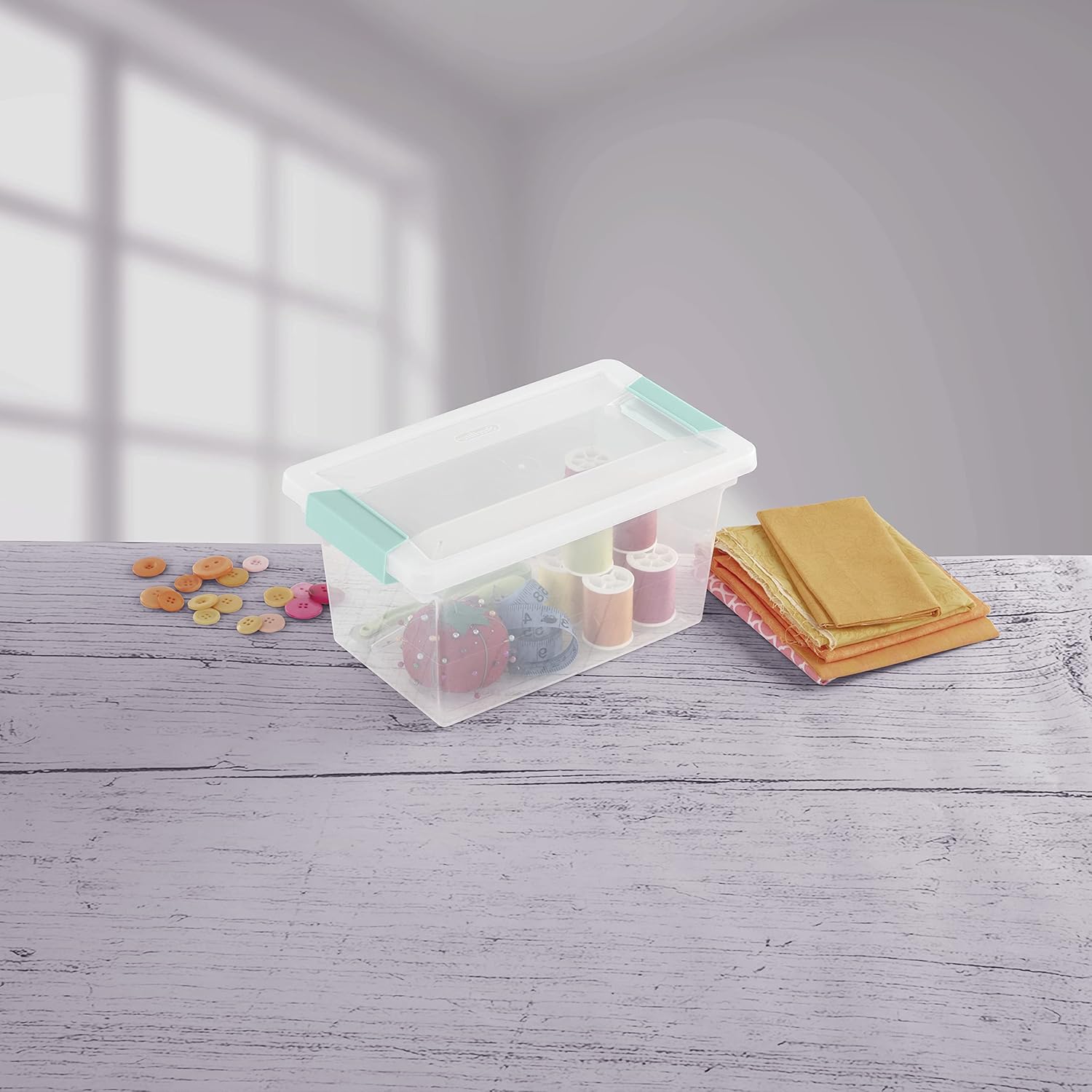 Sterilite Medium Clip Box, Stackable Small Storage Bin with Latching Lid, - View 5