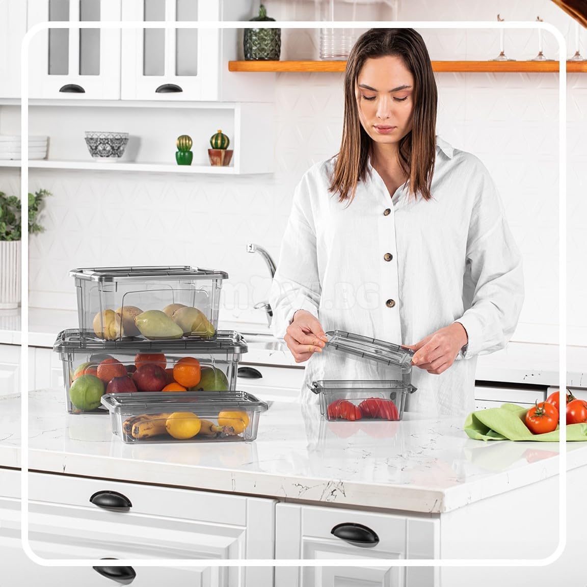 Tribello 12.5 Quart Storage Bins with Lids, Plastic Storage Containers with - View 2